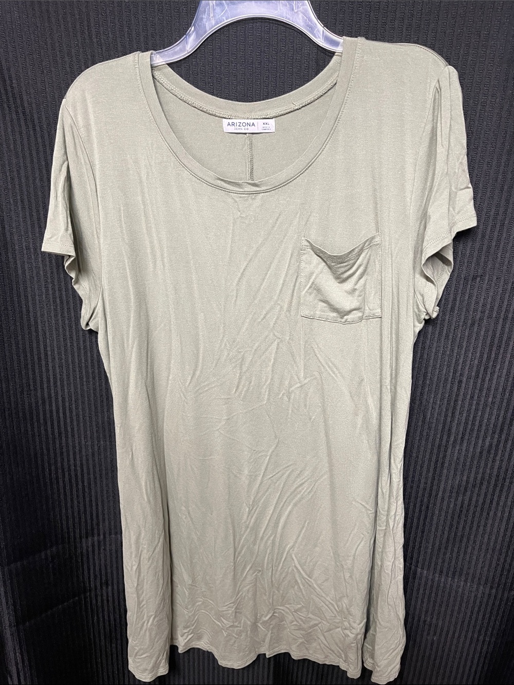 Arizona Jean Company Lightweight Olive Green Pocket Tee dress